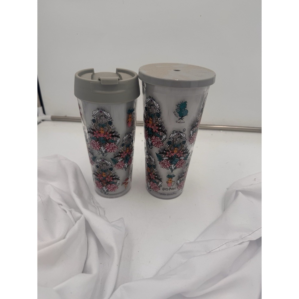 Harry Potter Vera Bradley Travel Cup Tumbler And Coffee Herbology No Straw Lot 2